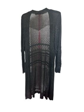Bellidini Charcoal gray. Size XL. Open-Knit Longline Women's Sweater Cardigan